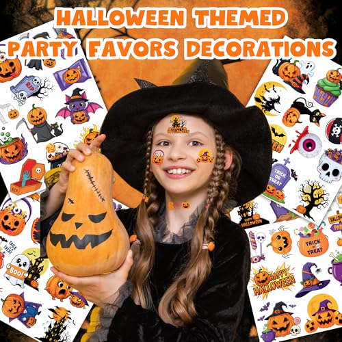 50 PCS Halloween Temporary Tattoos for Kids Party