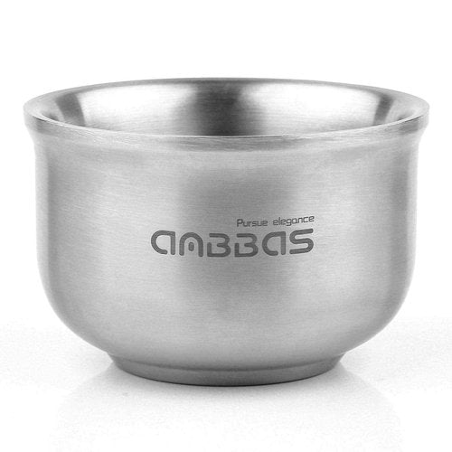 Anbbas Shaving Soap Bowl,3 Layers Food-Grade 304 Stainless Steel Shaving Cream Mug Cup for Brush Men Close Shave(Dia: 4.1 inches)