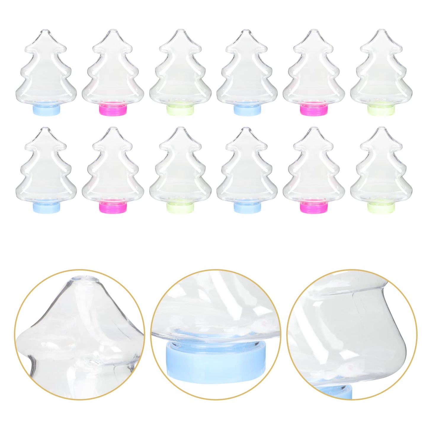 Christmas Candy Jars with Lids 25Pcs Acrylic Candy Boxes with Christmas Tree Shape Plastic Candy Box for Christmas Party Clear Candy Containers for Birthday Wedding Decor