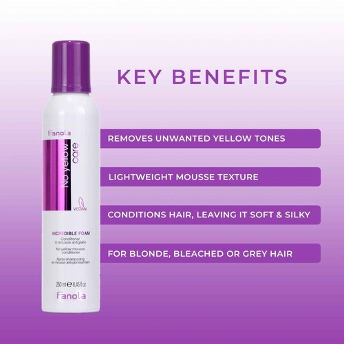 Fanola No Yellow Shampoo Bundle with No Yellow Incredible Foam