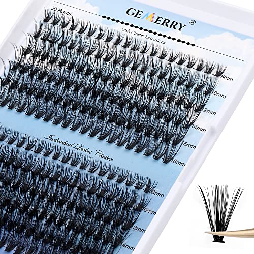 Natural Lash Clusters Eyelash Clusters 280 PCS D Curl Lash Clusters Eyelash Extensions Soft&Natural Individual Lashes Mink Cluster Lashes DIY At Home Lash Extension Clusters (30D/40D-D, 8-16mm)