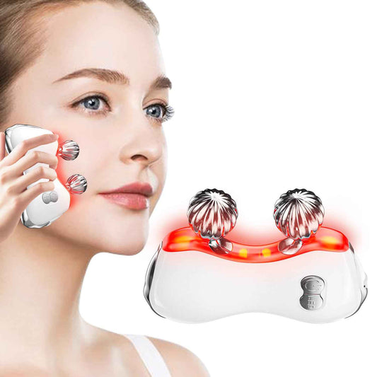Electric Gua Sha Facial Tools, Facial & Body Massager Tools with Heat and Vibration, MEBAO 5 LED Lights Gua Sha Device with 2 Metal Roller for Eyes, Neck, Face