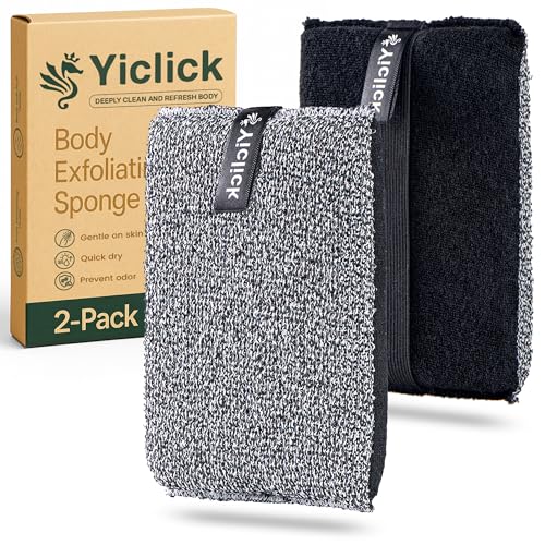 Yiclick Exfoliating Body Scrubber 2-Pack with Handle