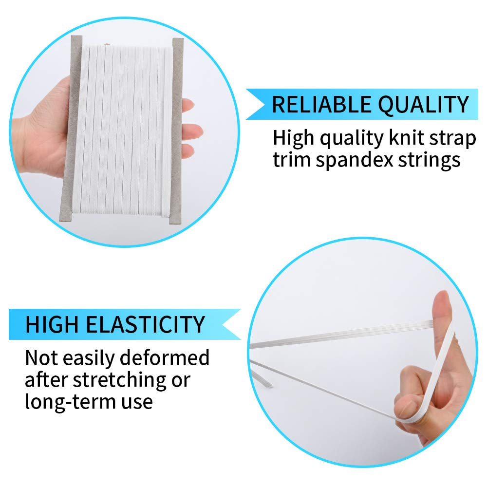 Elastic Band for Sewing, 1/4 Inch x 12 Yard High Elasticity Sewing Elastic Bands for Waistbands Pants Clothes and Crafts DIY, White