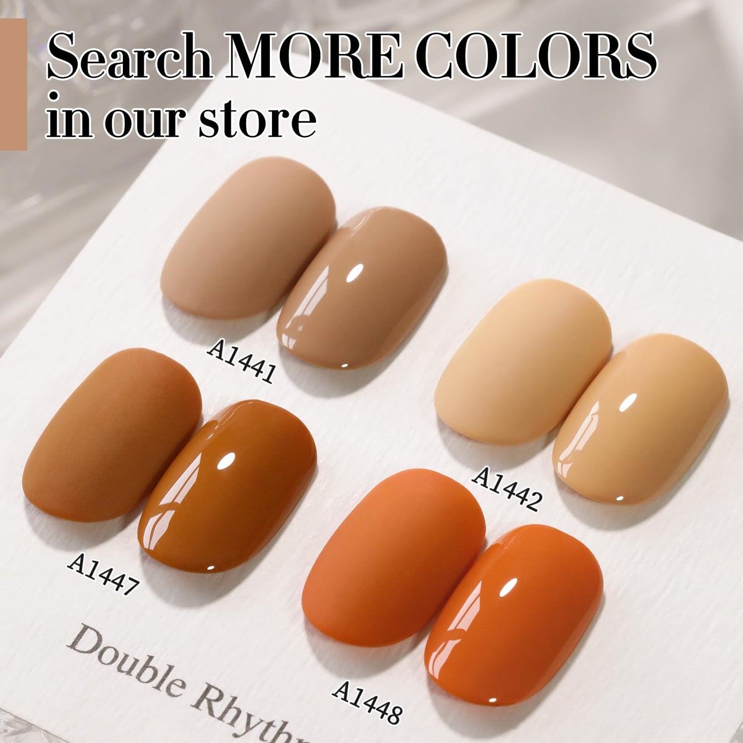 Double Rhythm 15ML Gel Nail Polish Pure Sheer Same Color Same Bottle Soak Off Gel Polish Art Manicure Salon DIY at Home for Women (Deep Nude-A1441)