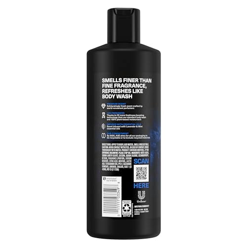AXE Fine Fragrance Collection Body Wash For Men Blue Lavender 4 Count 12h Refreshing Scent Shower Gel Infused with Lavender, Mint, and Amber Essential Oils 18 oz