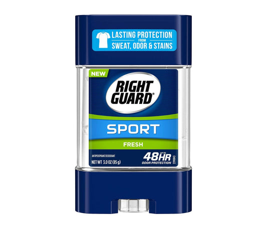 Right Guard Sport 3D Odor Defense, Anti-Perspirant Deodorant Clear Gel, Fresh 3 oz (Pack of 9)