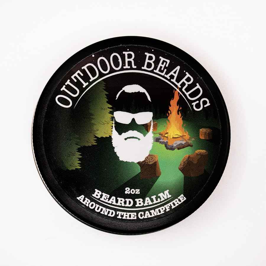 Outdoor Beards Beard Balm | 2 oz Cleansing Balm for Beards Short or Long | Beard Conditioner for Men | Essential Moisturizer for Every Man's Beard | Leave Hair and Skin Healthy (Around the Campfire)