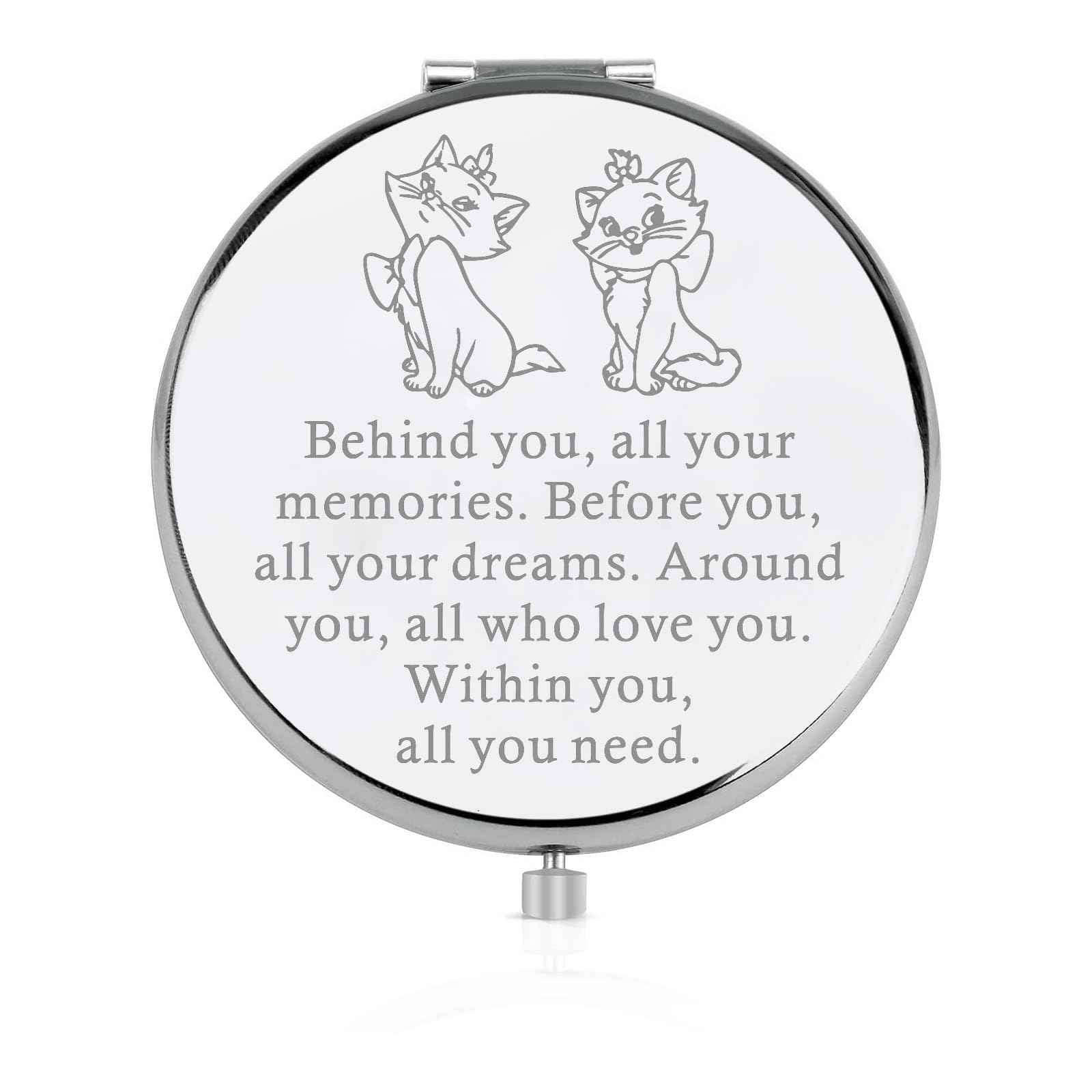FEELMEM Cat Inspired Gift Movie Fans Compact Makeup Mirror Gift Cartoon Movie Themed Gift