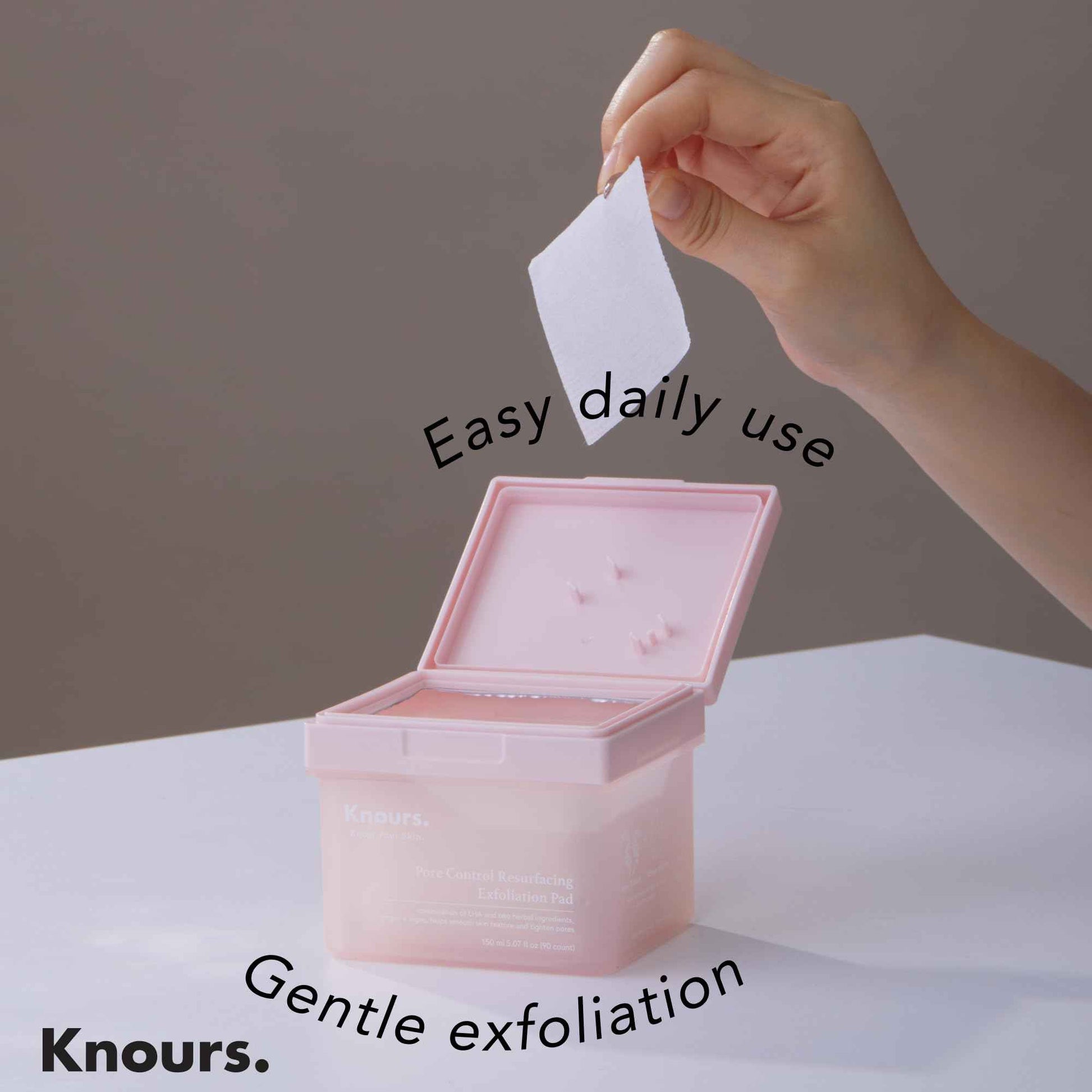 Knours. Pore Control Resurfacing Exfoliation Pad, Hydrating & Sebum Control with Plant Extract 90 Count (175ml 5.9 fl.oz.) K-Beauty Skincare