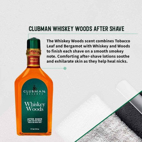 Clubman Pinaud Shave Essentials Set, Dopp Kit with Whiskey Woods After Shave, Shave Soap, and Shave Brush, 1 Set