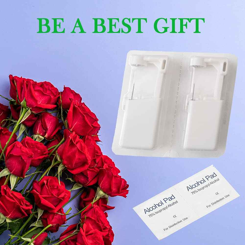 Ear Piercing Gun, 2PCS Self Ear Piercing Kit Ear Studs Kit Disposable Safe Hypoallergenic Stainless Steel Ear Gun Piercing Kit Tools 4mm，Gifts for Friends…