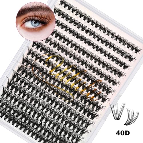 Uilulu 40D Lash Clusters - 280pc D Curl DIY Lashes 9-16mm Mix