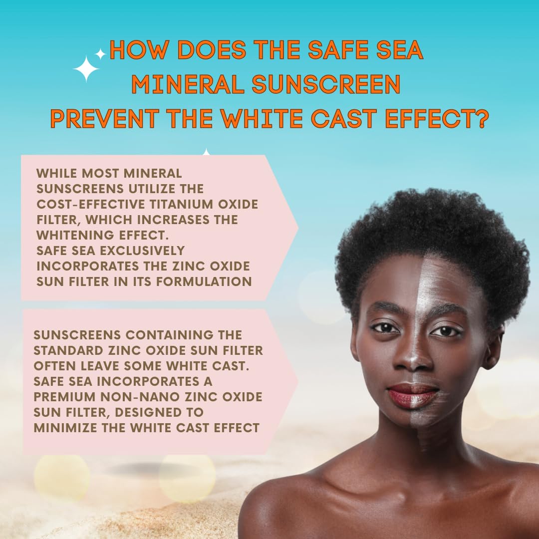 Safe Sea Zinc Oxide Sunscreen SPF50 | Clear Mineral Face Sunscreen Without White Cast | Anti-Jellyfish Sting Protective Lotion | 2Oz (60ml), Pack of 1 (2 Fl Oz (Pack of 1))