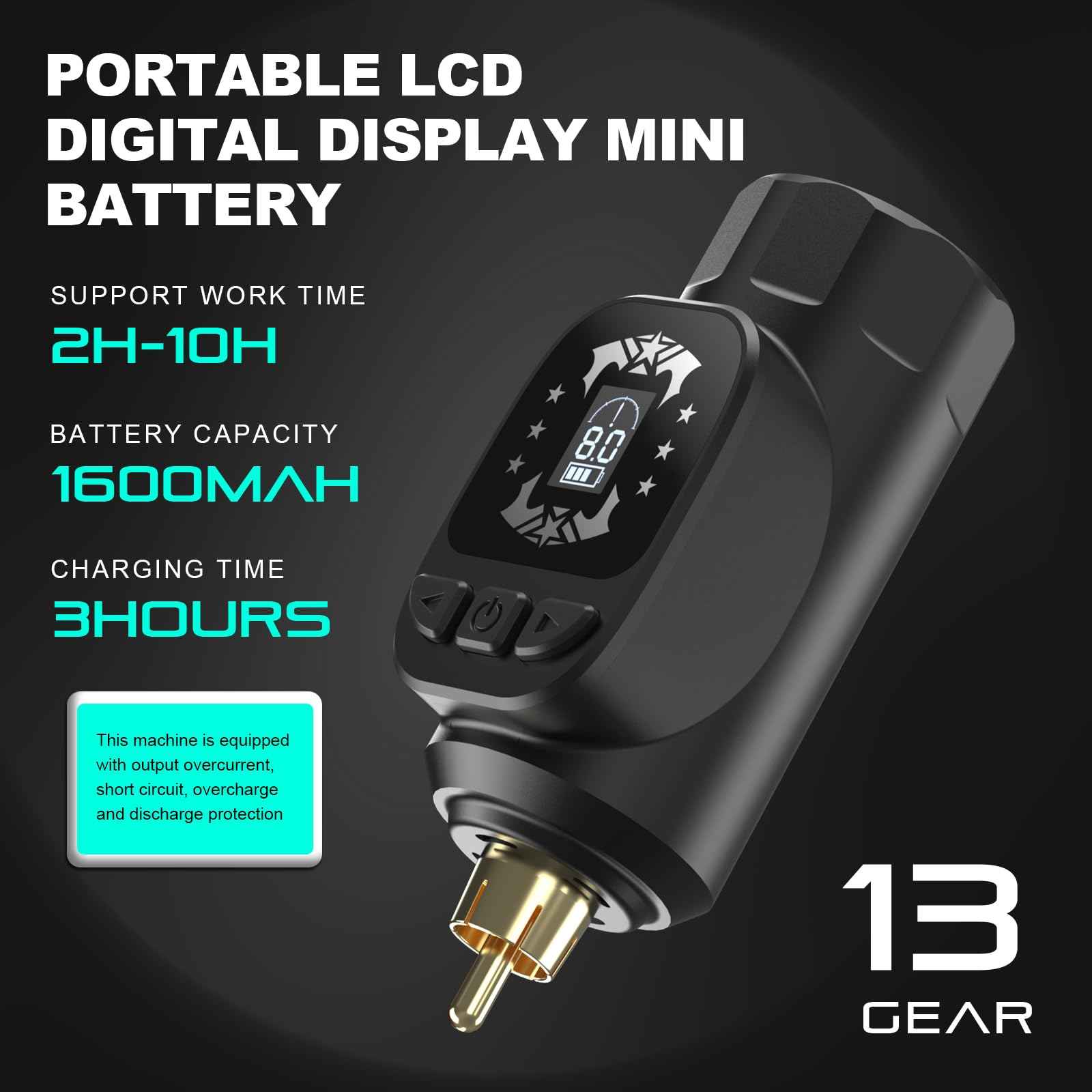 Wireless Rotary Tattoo Pen Machine Style Supply Coreless Motor 1600mAh Battery Power with Two Battery EM155KITP155-1