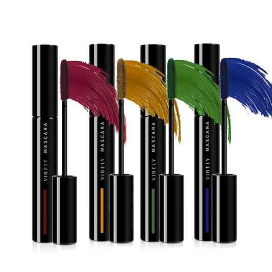 4 Colours Colored Mascara, Rainbow Color Mascara for Eyelashes Set Burgundy Green Blue Mascara for Eyelashes, 24H Long Lasting Charming Volumizing, Eye Makeup Gift for Women And Girls