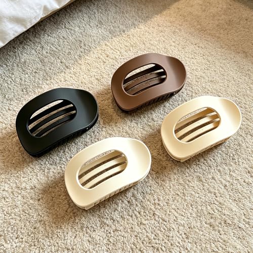 4 Pack French Claw Hair Clips for Women – Matte Oval, Non-Slip Strong Hold