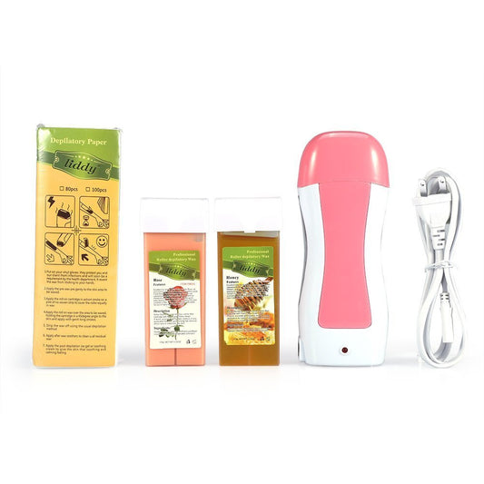 Wax Heater, Waxing Roller Warmer Heater Skin Hair Removal Machine With Cartridge Wax Depilatory Pape(US)