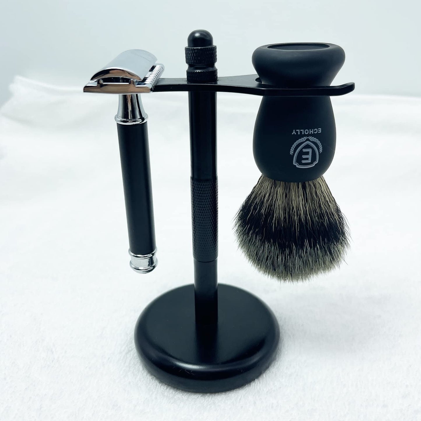 Luxury Shaving Brushes For Men by Echolly-Super Strong NO Shedding Bristle Shave Brushes for Men-Smooth Acrylic Handle Legacy Shave Brush-Rich and Fast Lather Shaving Cream Brush Fathers Day Gift