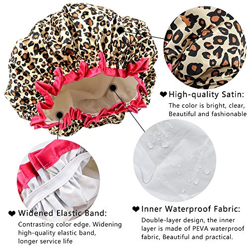 Waterproof Shower Caps for Women (4-Pack)