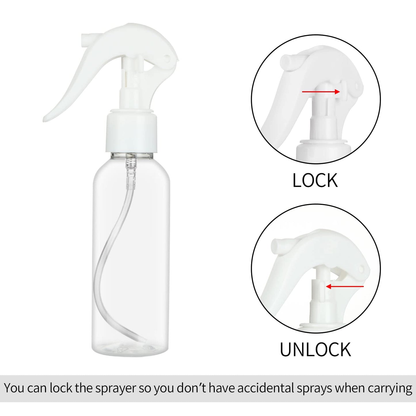 LISHINE 24 Pack Small Spray Bottles 3.5 oz Hair Spray Bottle 100ml Plastic Fine Mist Spray Bottles, Travel Size Spray Bottle Mini Continuous Spray Bottle for Hair, Water, Plant, Essential Oils