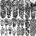 20 Sheets Extra Large Full Arm Temporary Tattoos For Men Adults, Tiger Snake Leopard Lion King Temporary Tattoos Sleeve For Women, Temp Waterproof Fake Tattoo Stickers For Kids Warrior Tatoos