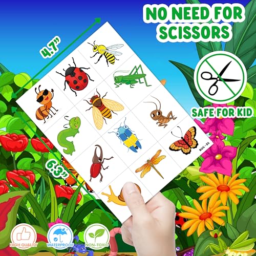 96 PCS Bug Temporary Tattoos for Kids - Insect Party Favors