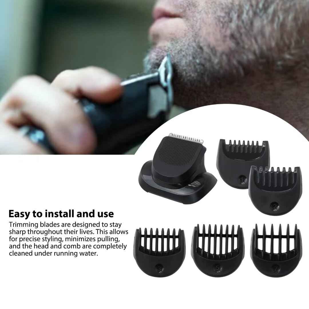 Replacement Beard Trimmer Attachment with 5pcs Guide Combs 1/2/3/5/7mm for Bra-un 7027cs, 7071cc, 7075cc, 7085cc, 7089cc