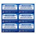 Dr. Bronner's - Pure-Castile Bar Soap (Peppermint, 5 ounce, 6-Pack) - Made with Organic Oils, For Face, Body & Hair, Gentle & Moisturizing, Biodegradable, Vegan, Cruelty-free, Non-GMO