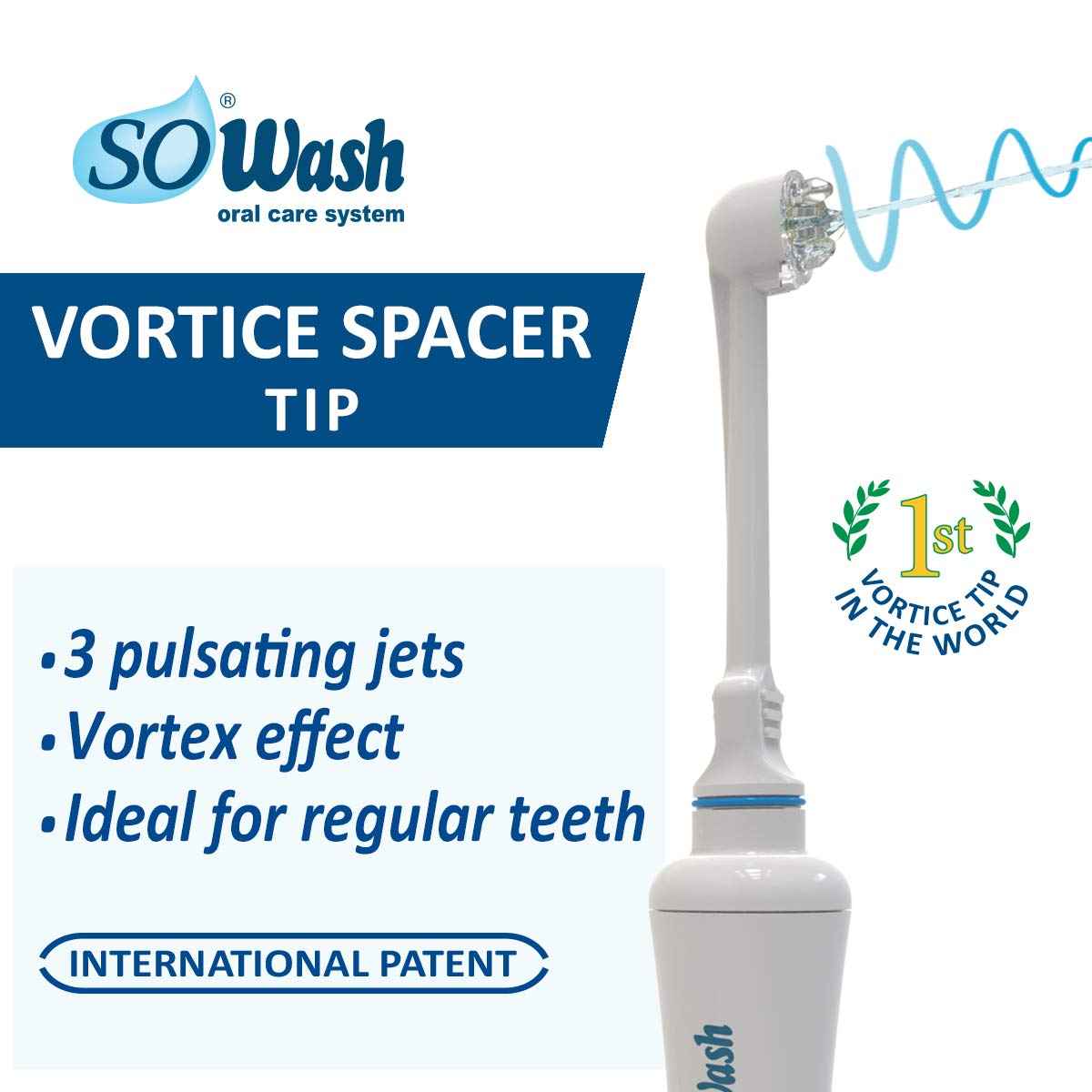 Water Flosser SOWASH VORTICE, Faucet Oral Irrigator Dental Water Floss, It Connects Directly to The Faucet, Non-Electric Dental Irrigator, with Vortice Tip (Int. Pat.), Italian Product