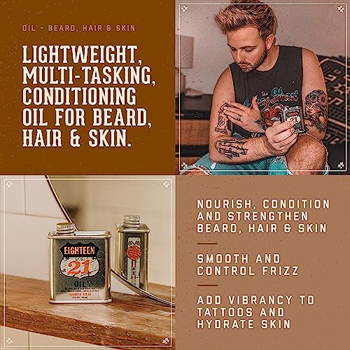 18.21 Man Made Man Spiced Vanilla Beard Oil & Beard Balm - Set Bundle, All Hair & Skin Types for Men, Strengthens and Moisturizes in a Manly Aroma