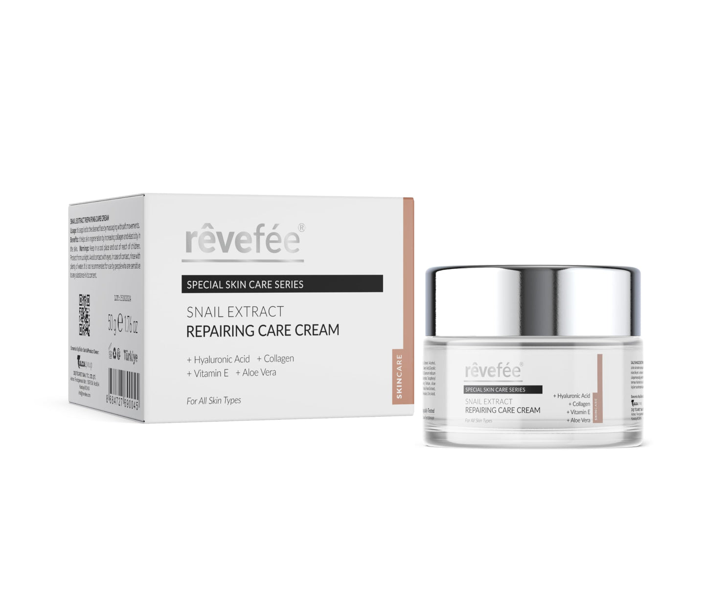 Snail Extract, Hyaluronic Acid, Collagen, Vitamin E, Aloe Vera, Snail Mucin Repairing Face Cream for All Skin Types. Revitalizing, Moisturizing and Hydrating Facial Moisturizer, Soft & Glowy Skin.