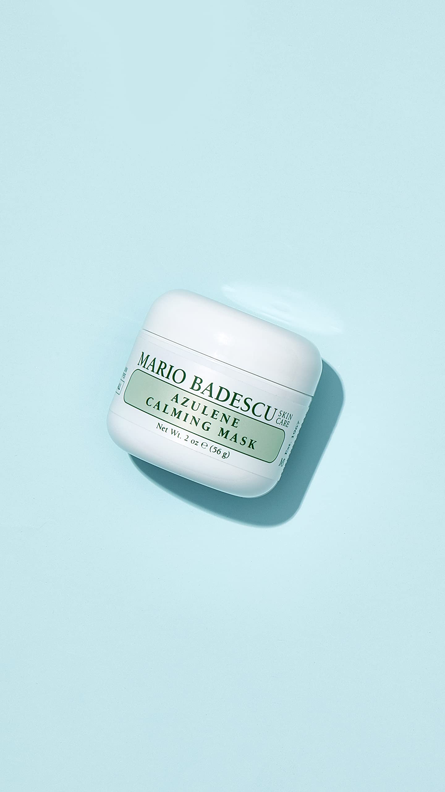 Mario Badescu Azulene Calming Mask, Clay Face Mask Skin Care Ideal for All Skin Types, Pore Minimizer Clay Mask with Olive Leaf Extract, Vitamin E and Kaolin Clay, 2 Oz