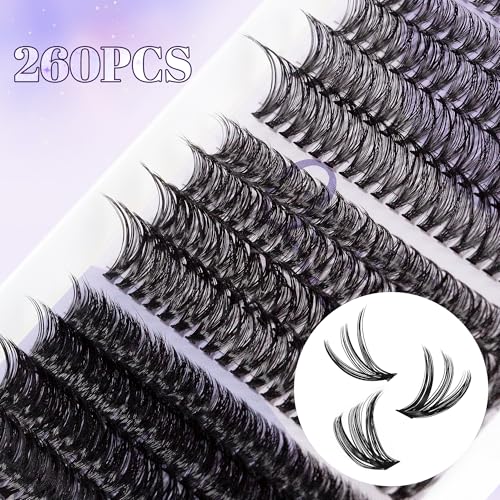 Lash Clusters Kit 30D 40D 60D - 260 Eyelash Clusters with Bond, Seal & Tools