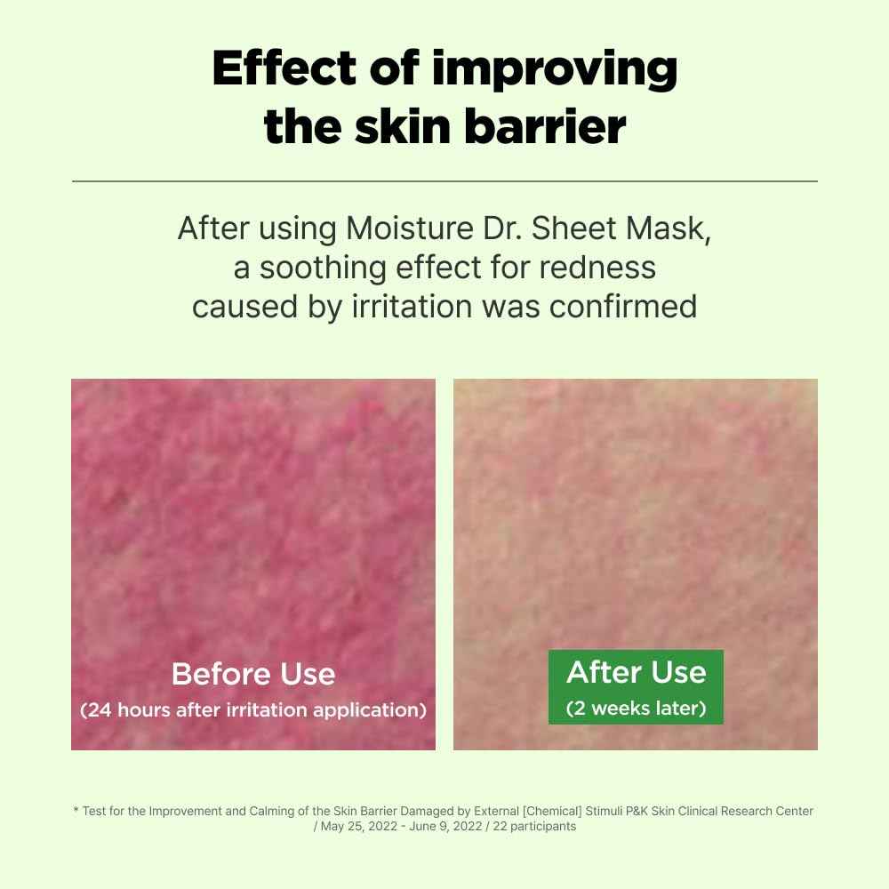 ISOI Moisture Dr. Mask Pack, Hydrating & Soothing Korean Sheet Mask for Face with Tea Tree, Ceramide & Hyaluronic Acid, Nourishing Skin Barrier Care, Korean Skin Care (10EA)