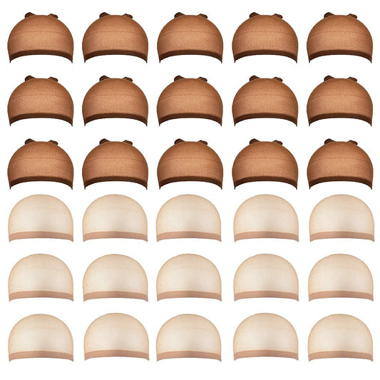 Smilco 30 Pieces Wig Caps, Wig Caps for Women Lace Front Wig Stocking Caps for Wigs(2 colors-30pcs)…