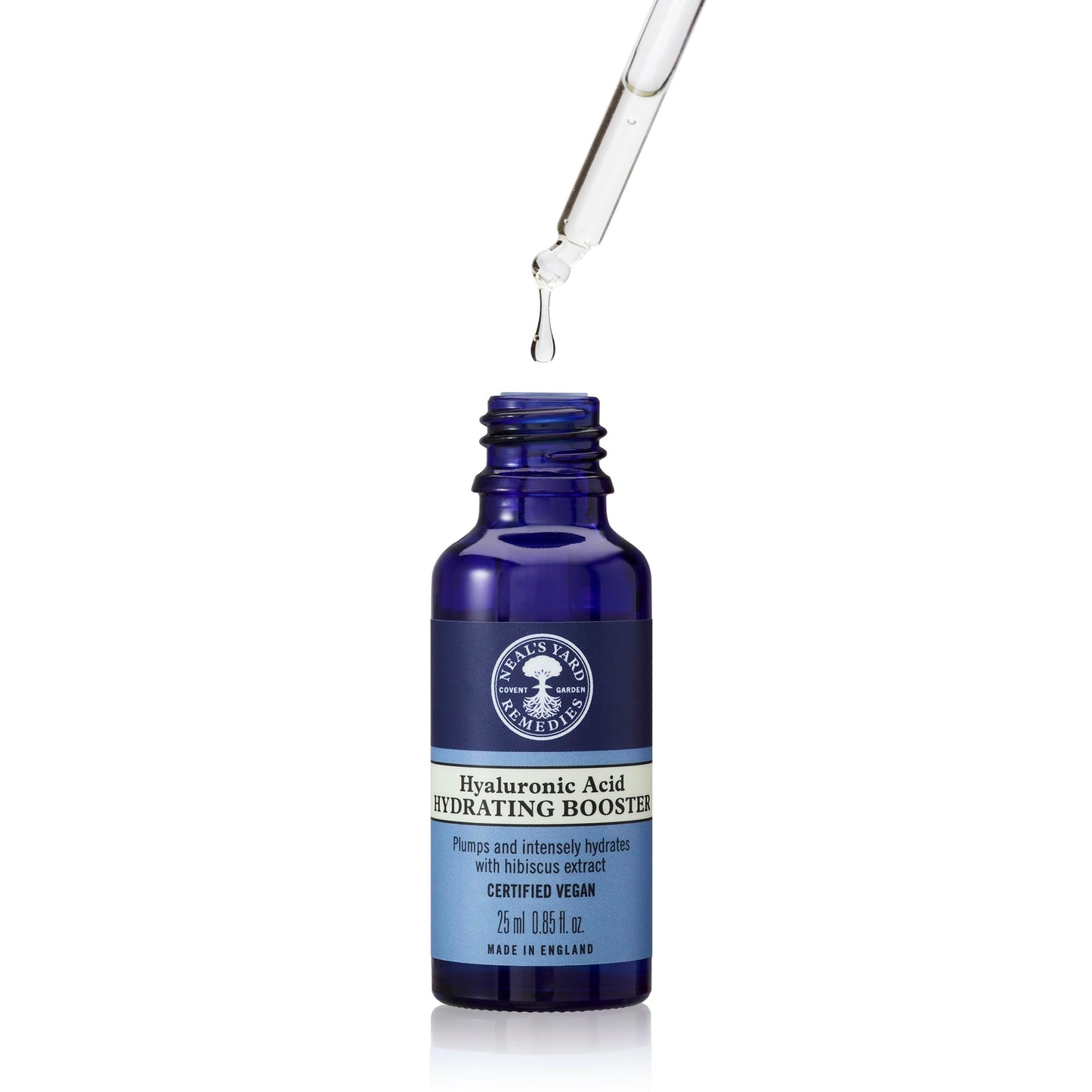 Neal's Yard Hyaluronic Acid Hydrating Booster with Hibiscus Extract, Plumps & Intensely Hydrates, Plus Helps Improve Skin Texture, Cruelty-Free, 25mL