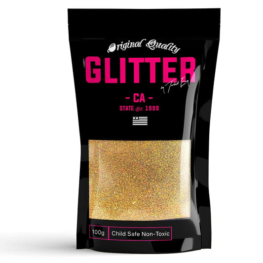 DARK GOLD Holographic | 100g / 3.5oz Ultra Fine Glitter | Non-Toxic | Great for Arts, Crafts, Slime, Epoxy, Resin, Nail Polish | Decoration | Festival | Body, Hair Glitter