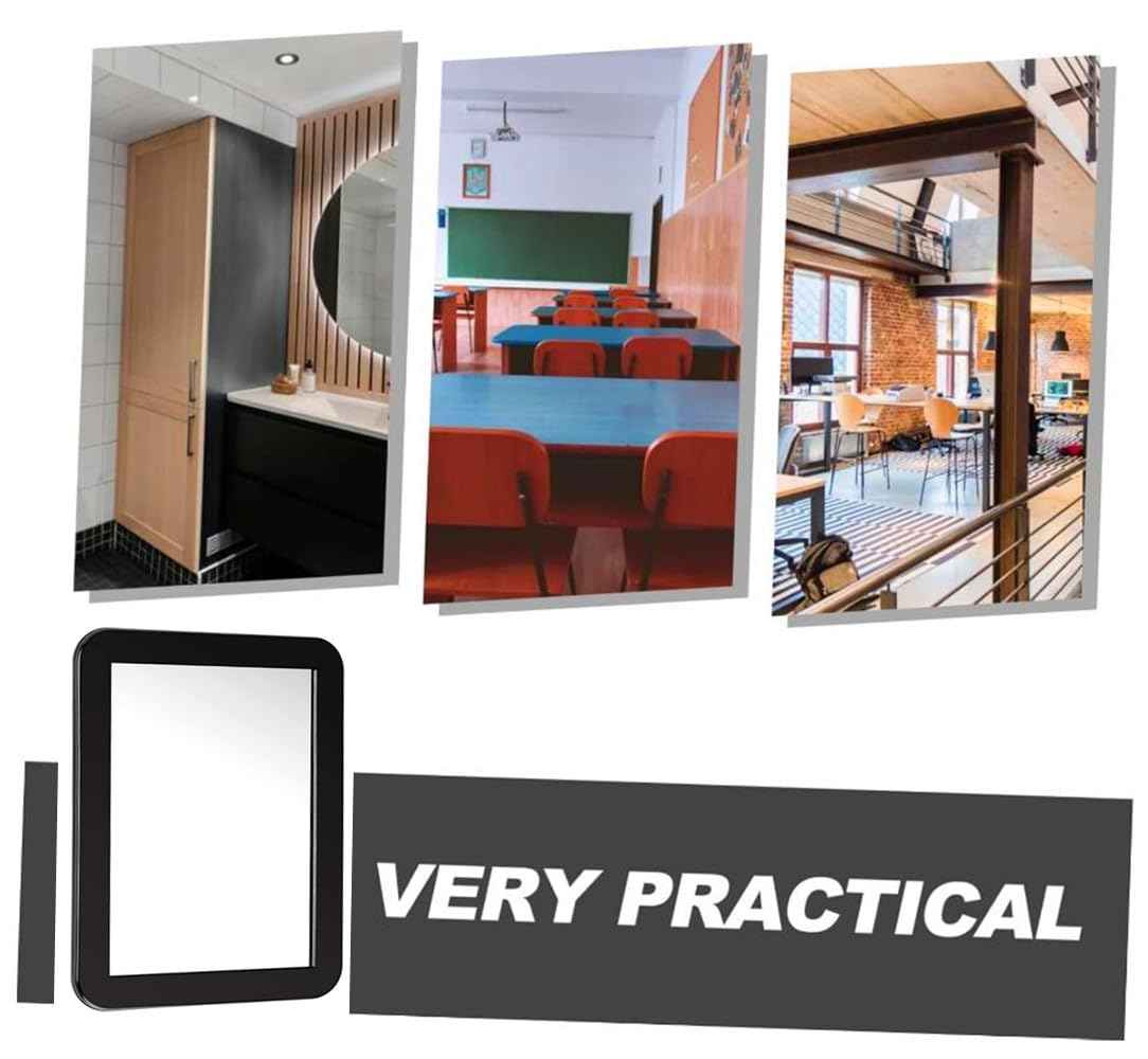 mpowtech 10 Pack Black Magnetic Locker Mirror,5" x 7" Iocker Mirror Magnetic - Small Mirrors for School Locker, Bathroom, Workshop Toolbox, Office Cabinet,Easy Install