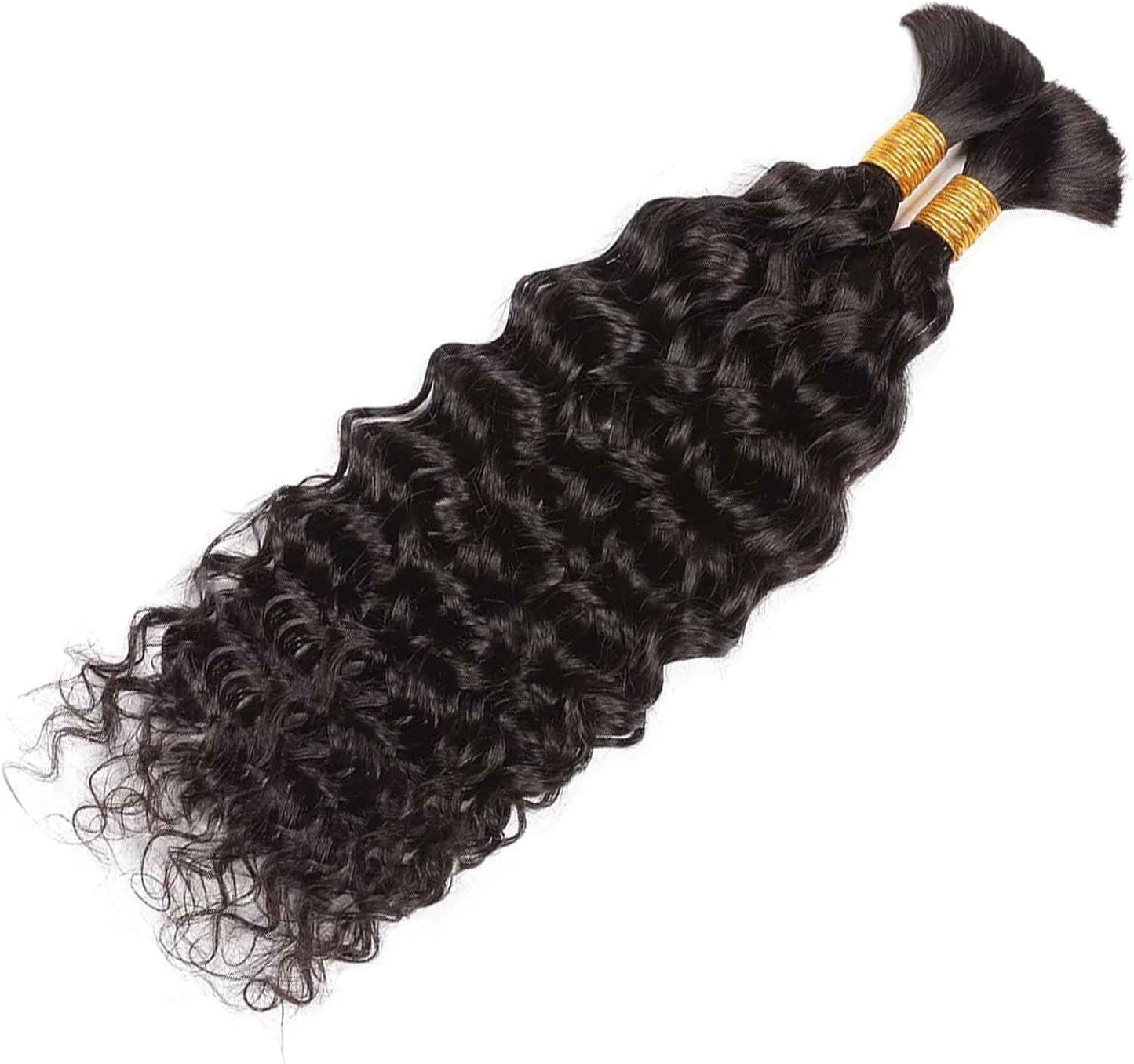 Human Braiding Hair For Boho Braids Deep Water Wave Bulk Human Hair for Braiding 12A Wet and Wavy Curly 100% Human Hair Extensions 1 Bundle 50g Natural Color 24inch