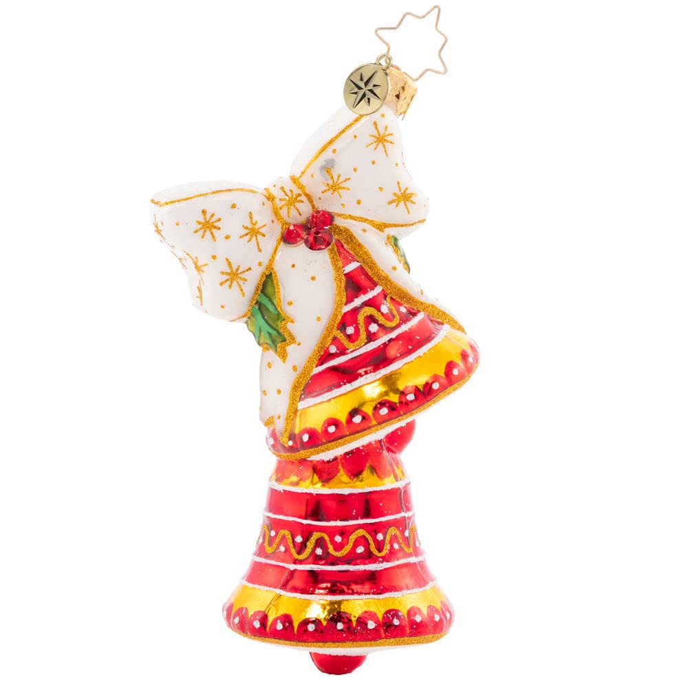 Christopher Radko Hand-Crafted European Glass Christmas Tree Decorative Ornament, Classic Christmas Bells