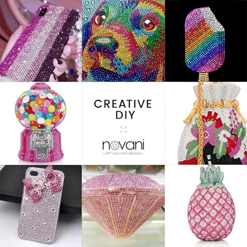 Novani Hotfix Rhinestones 1440pcs Fuchsia Round Iron on Rhinestone Style 2088 Sparkly Crystal Gemstones for Fabric and Crafting, SS20 (4.6-4.8mm)