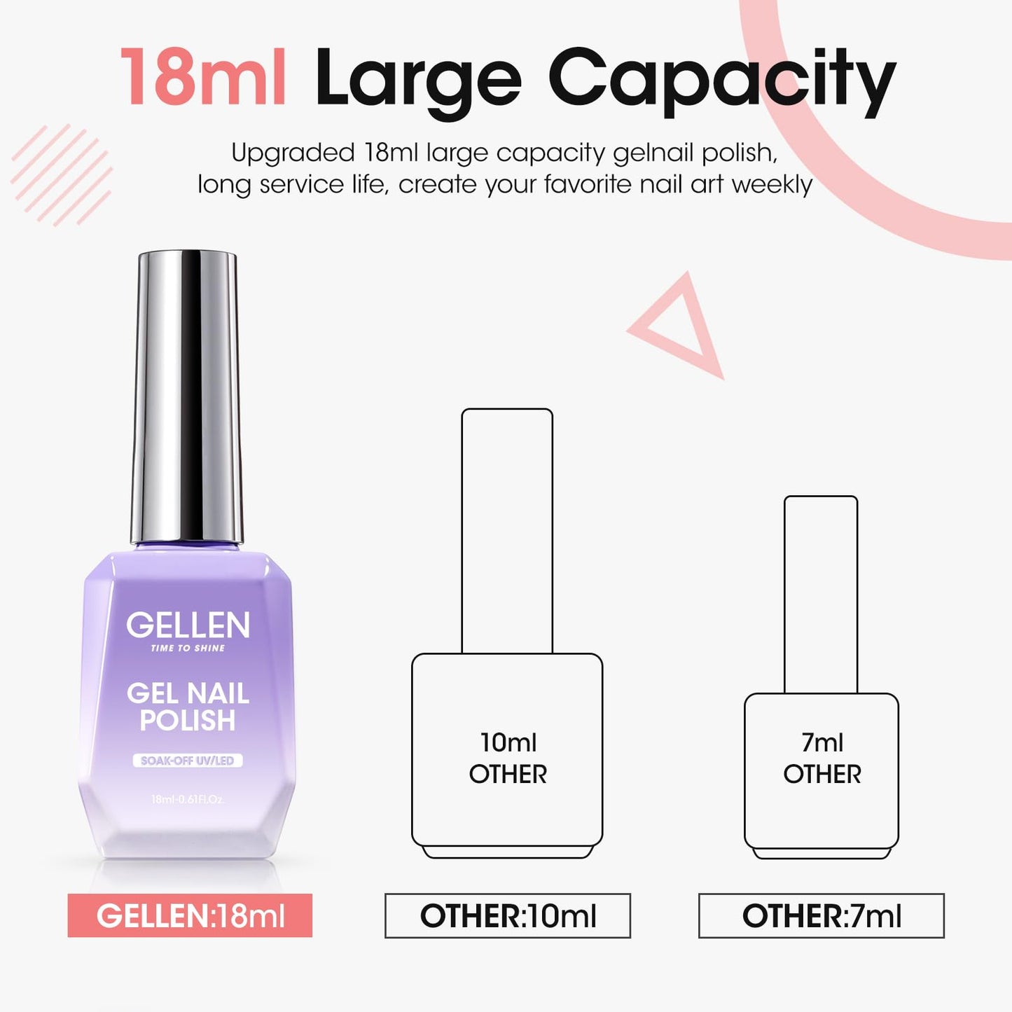 Gellen Gel Nail Polish - 18ml Pink Nude Gel Polish Soak Off UV Led Nail Polish Manicure Nail Art Valentine's Day Salon Home,0.61 OZ