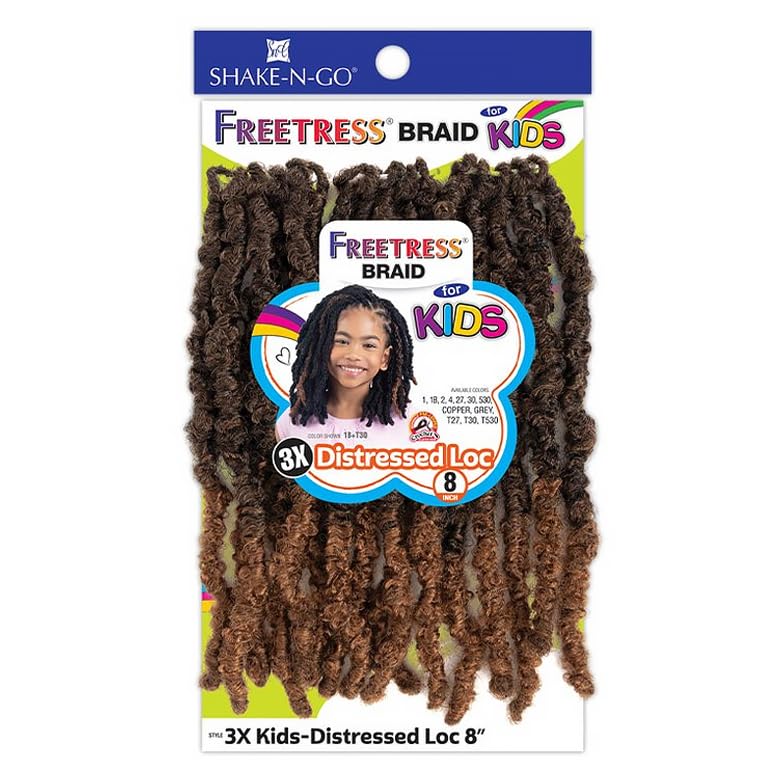 FREE TRESS 3X Kids Distressed Loc 8" (1)