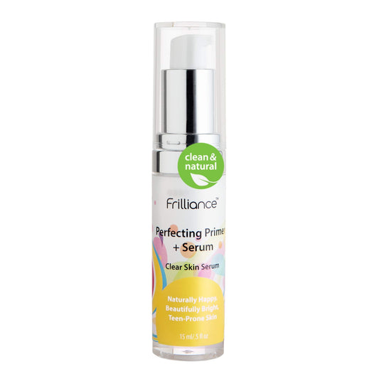 Frilliance 2 in 1 Clear Skin Perfecting Primer & Serum for Acne, Vegan Cruelty Free for Teens of All Skin Types, Mandelic Acid & Niacinamide Fights Breakouts Blackheads, 15 ml / .5 fl oz