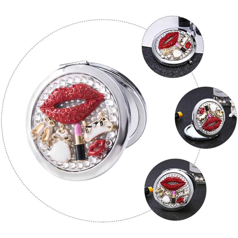 Beaupretty Travel Purse Mirror Lips Compact Mirror Compact Double Sides Mirror for Women