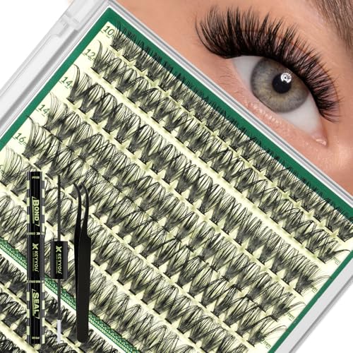 KEYYOU Lash Clusters Kit 60D80D 280pcs Wispy Voluminous