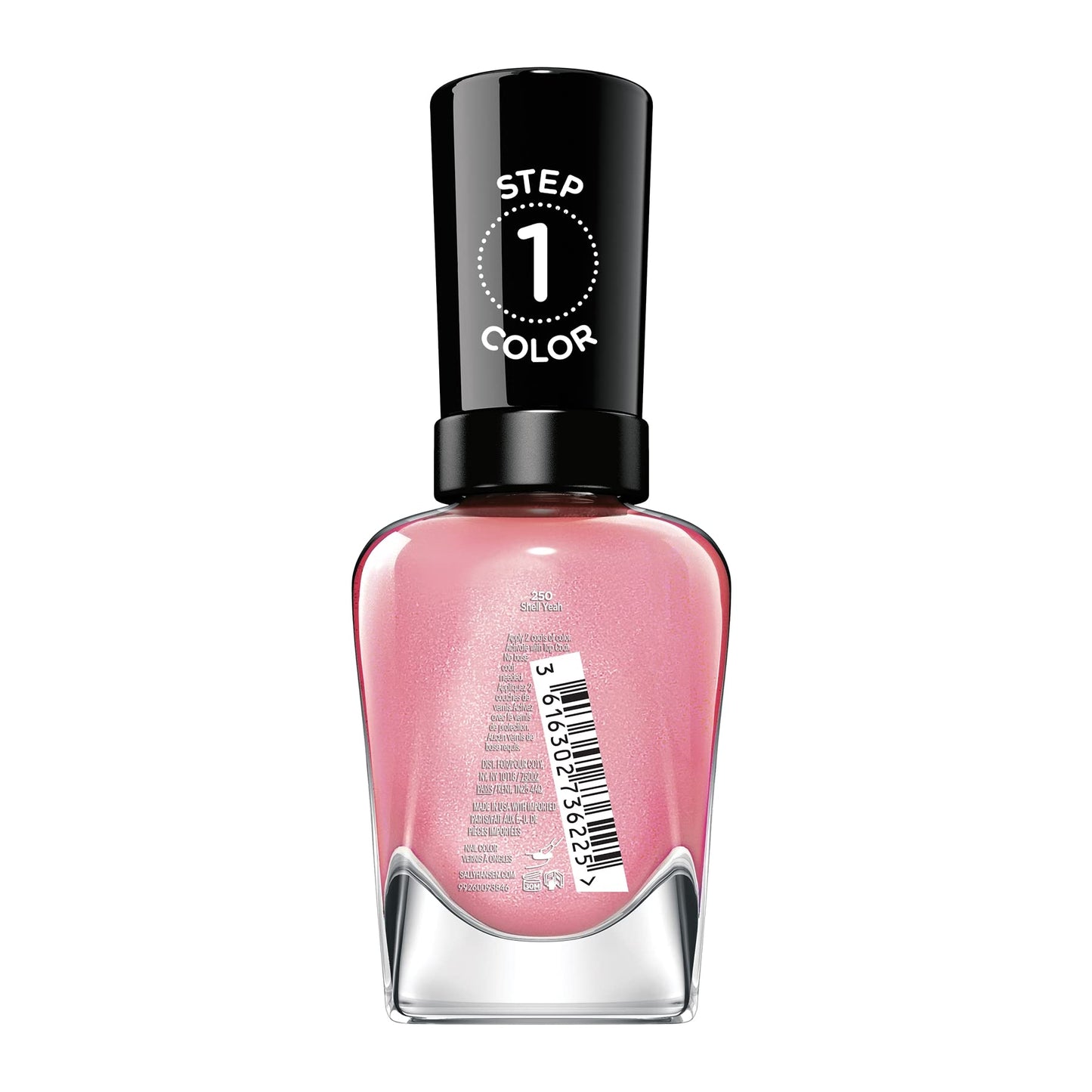 Sally Hansen Miracle Gel™, Travel Seekers Shell Yeah, Long Lasting, Gel-Like Formula, No UV Lamp Needed, Pink Nail Polish