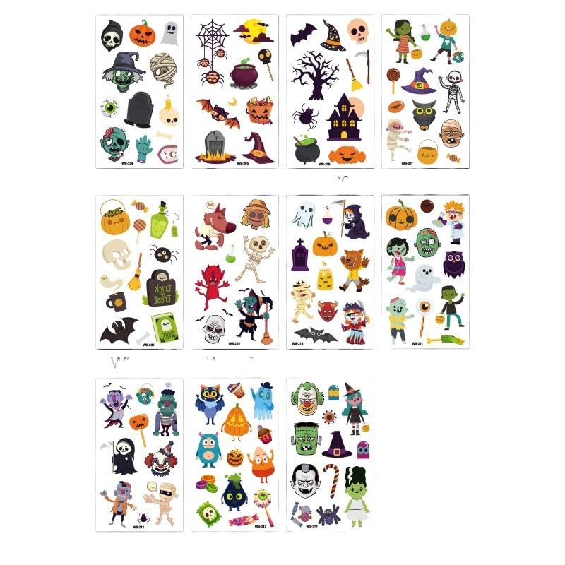 120 Halloween Temporary Tattoos - Party Favors & Goody Bag Stuffers
