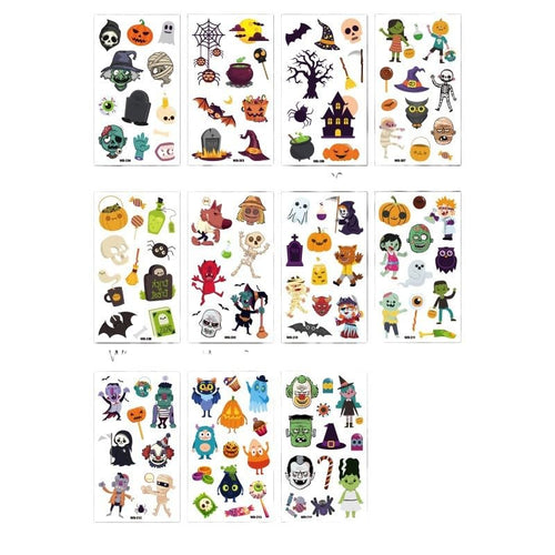 120 Halloween Temporary Tattoos - Party Favors & Goody Bag Stuffers
